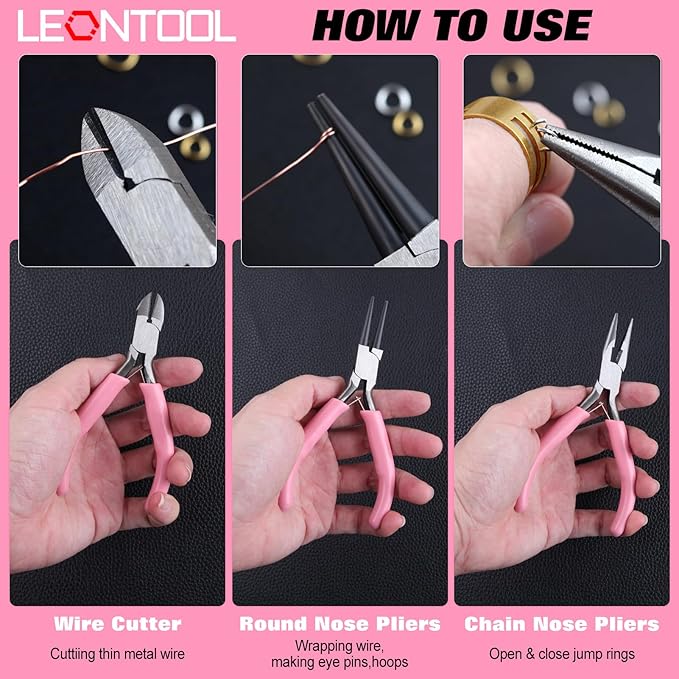 930 Pcs Jump Rings Lobster Clasps with Jewelry Pliers for Jewelry Making and Repair, Needle Nose, Round Nose Pliers and Wire Cutter, Tweezer, Thimble Ring for Wire Wrapping, Bracelets Crafts
