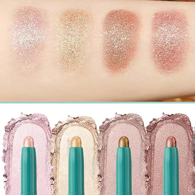 Eyeshadow Stick Eye Shadow Brightener Stick Eyeliner Pencil Cream Shimmer Glitter Smooth Eyeshadow Pencil Primer Highlighter Natural Waterproof Long Lasting (03)