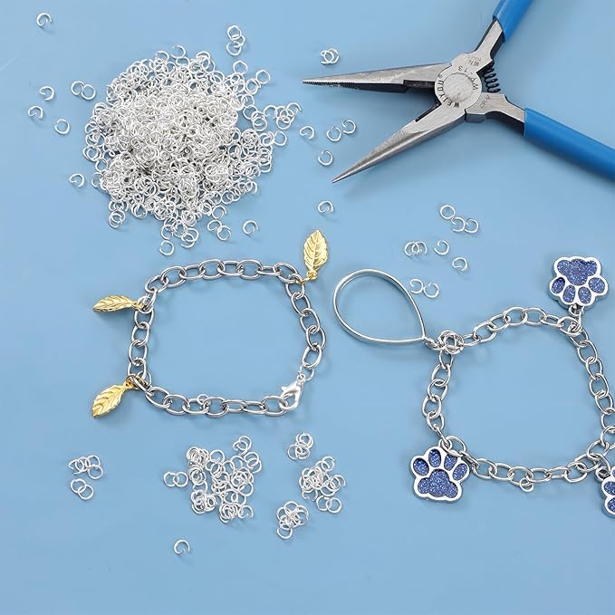 600 Pcs 0.15inch Silver Tiny Jump Rings, Small Open Jump Rings for Jewelry Making Replacement, Stainless Steel Small Key Ring for Bracelets Necklaces Earrings Keychain Connectors Loops Repair Hardware