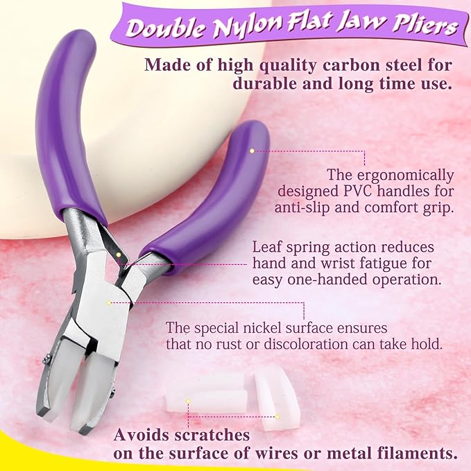 SPEEDWOX Nylon Jaw Pliers - Double Flat Jaw Pliers for Jewelry Making