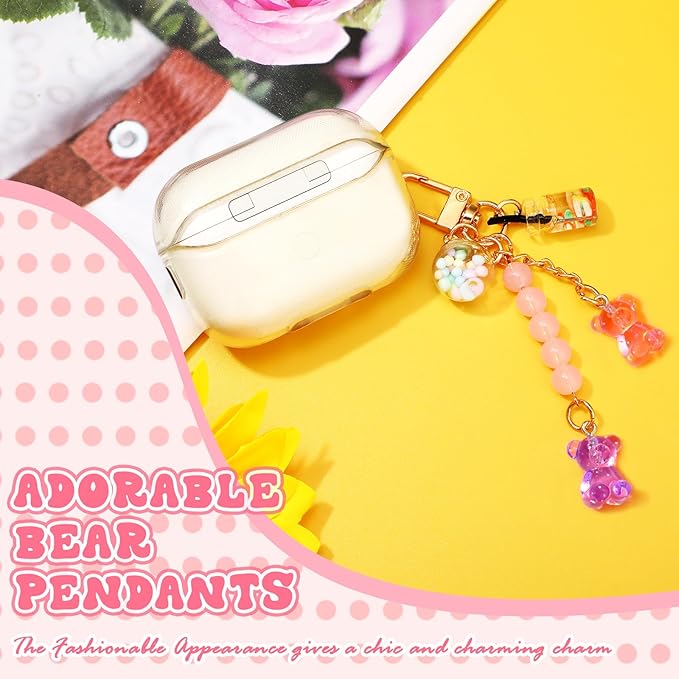 Ecally Cute Resin Bear Keychain Macaron Bear Keychains Candy Pendant Jewelry Gift Bag Key Ring Accessories for Girl Women