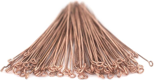The Bead Chest Copper 21 Gauge 3 Inch Eye Pins (Approx 100 Pieces)
