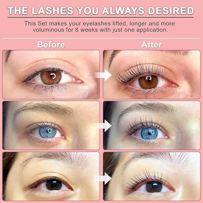 Luxe Cosmetics - Lash Lift Kit - Complete Set for Eyelash Lifting - New Pro Version - Easy to Apply and Long Lasting Finish - Professional Results up to 8 Weeks