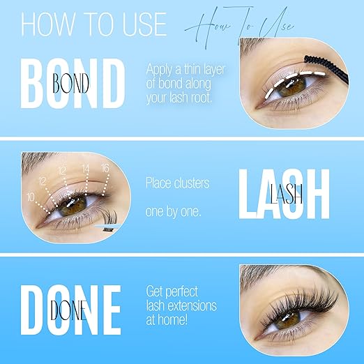 Lash Glue Twin Lash Bond Duo Eyelash Adhesive Strong Hold Standalone Bond Only Black Cluster Lashes Glue Waterproof Eyelash Extensions Glues for DIY Lash Extensions at Home (10ml, 72-150 Hours)