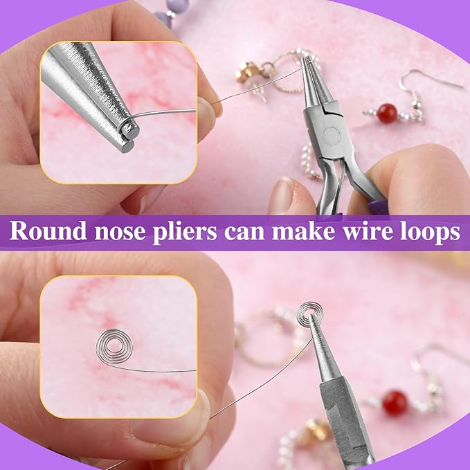 SPEEDWOX Mini Round Nose Pliers For Jewelry Making 3-Inch Small Pliers Wire Looping Pliers Wire Bending Pliers Looper Pliers Ring Bending Tool Small Needle Nose Pliers For Jewelry