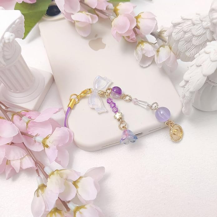 1-4PCS Cute Phone Charms Aesthetic Y2K Cell Phone Charms Strap Pink Strawberry Butterfly Star PhoneCharm Y2K Accessories for Bag Keychain Airpods Camera Pendants Decor