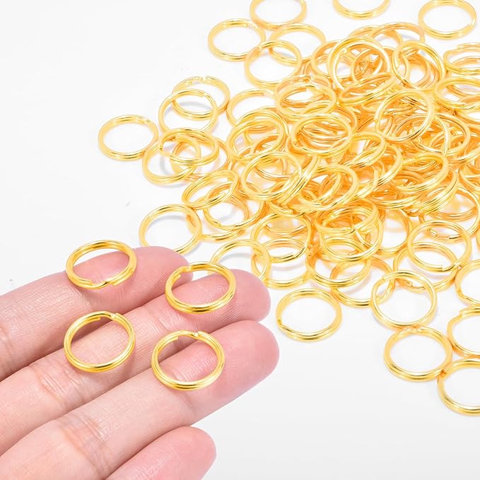 100pcs 5/8" Small Split Ring for Keychains, Double Loops Split Jump Rings Jewelry Making Metal Small Key Ring for Pet Collar Tag, Luggage Tag DIY Craft