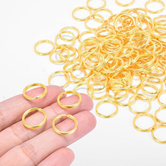 100pcs 5/8" Small Split Ring for Keychains, Double Loops Split Jump Rings Jewelry Making Metal Small Key Ring for Pet Collar Tag, Luggage Tag DIY Craft