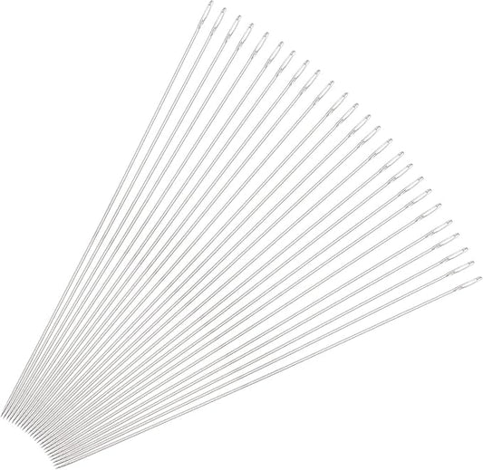 uxcell 25Pcs Beading Needles Fine Thin Long Straight Sewing Embroidery Threads Stainless Steel 3.15 Inch 0.02 Inch Wire Diameter