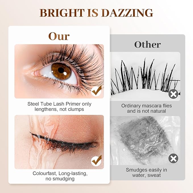 Mascara for Older Women 60 Plus, 2025 New Mascara Volume and Length for Mature Women with Thinning Lashes, Non Clumping Waterproof Long Wear (2PC Mix)