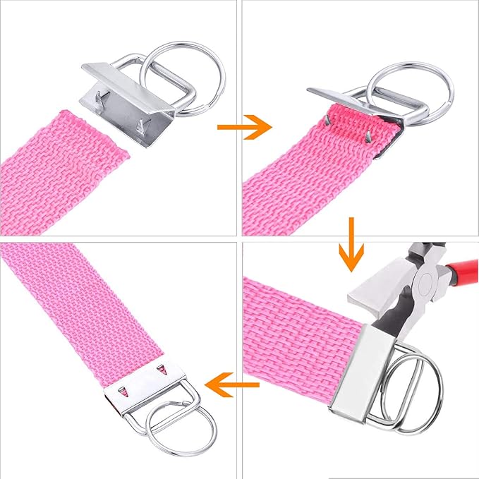 Qovydx 45Pcs 1 Inch Silver Wristlet Key Fob Hardware 1" Metal Key Chain Fob Wristlet Hardware with Split Rings Key Fob Keychain Wristlet for Lanyard