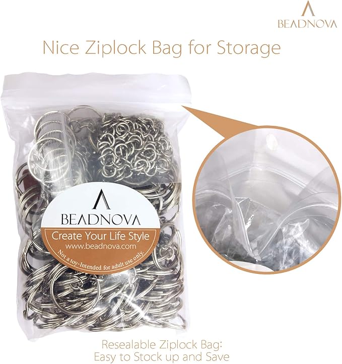 BEADNOVA Split Keychain Ring Silver Keychain Rings for Crafts Metal Key Chain Kit for Jewelry Making Key Chains Accessories Craft DIY (25mm, 150pcs)