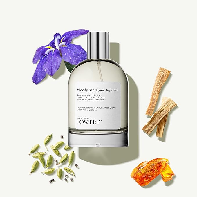 LOVERY Woody Santal Eau de Parfum, Inspired by Fragrance S.antal 33. Long Lasting Perfume for Women & Men, Vegan, Unisex Perfume Spray 100ml EDP Perfumes for Women - Made in USA