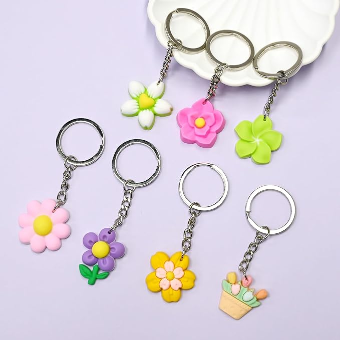 Keychains Bulk DIY Cute Keychain Charms Backpack Charms for Girls Backpack Keychains PVC Key Ring Party gifts
