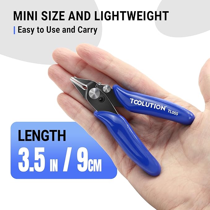 5 Pack 3.5" Wire Cutter for Jewelry Making - Small Flush Cut Pliers with Safty Lock- Electrical Wire Snips for Craft Zip Tie Plastic Model