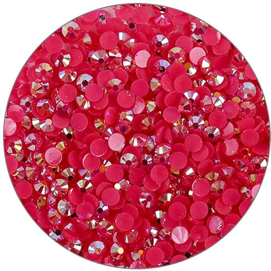 3000 Pieces SS12 3mm Flatback Rhinestones Clear Glasses Round Gems AB Crystals for Nail Art DIY Crafts Clothes Glitter Stones （Dark Rose Red）