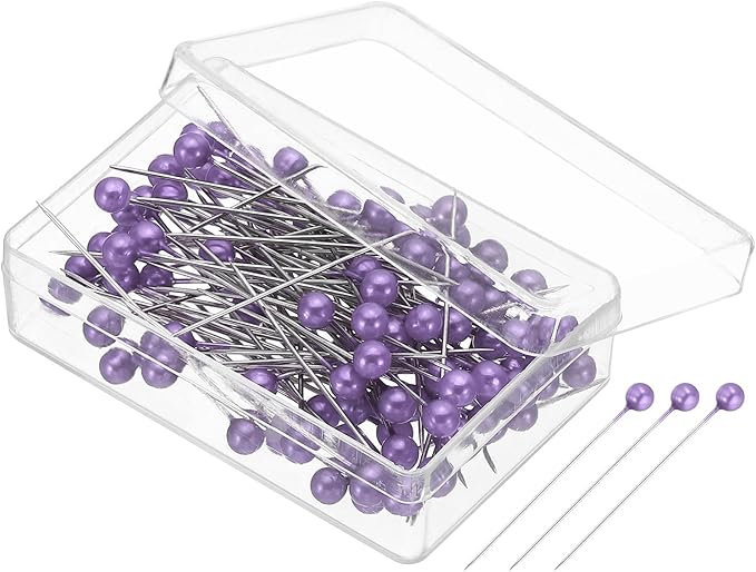 PATIKIL Sewing Pins, 600 Pcs 1.5 Inch Straight Pin with Plastic Pearlized Ball Head for Fabric, Decorative, Jewelry DIY, Craft and Sewing Project, Light Purple