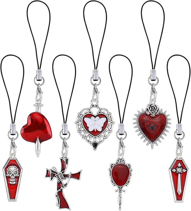 BEEFLYING Cute Charms for Mobile, Kawaii Charms Straps Aesthetic Y2K Cell Phone Pendants Accessories for Phone Bag Keychain Airpods Camera Wallet Decor