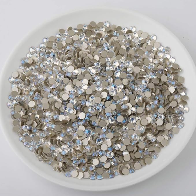 beadsland Flat Back Crystal Rhinestones Round Gems for Nail Art and Craft Glue Fix, Blue Moonlight (2.9-3.0mm) SS12/1440pcs