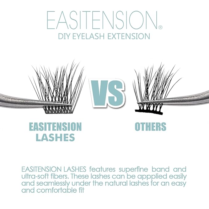 DIY Eyelash Extension, 3D Effect Individual Glue Bonded Lash Clusters Volume Lashes Set, Home Eyelash Extension, Lashes Pack (14MM-Volume)