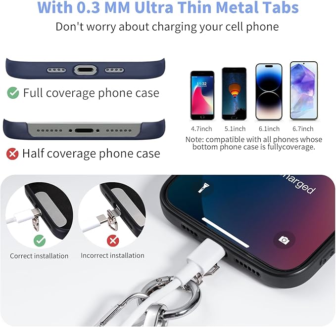 Clip and Go Strap for Phone with Wallet Crossbody Phone Lanyard with Anti-Theft Zipper Pouch Detachable Quilted Wrist Wallet with RFID and ID Window for Daily Travel.