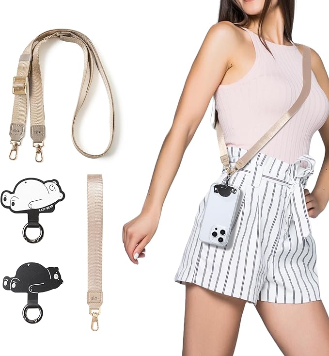 Anti-Theft Phone Strap, Adjustable Crossbody & Wrist Lanyard, Universal Tether Tab (2-Pack) for Secure Hands
