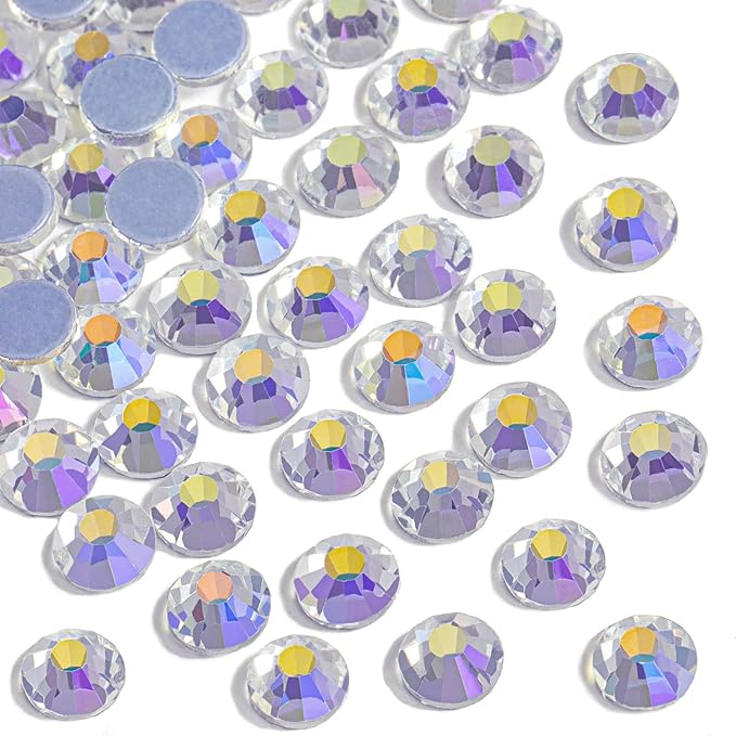 Beadsland Hotfix Rhinestones, 1440pcs Flatback Crystal Rhinestones for Crafts Clothes DIY Decorations, Starry Sky, SS12, 3.0-3.2mm