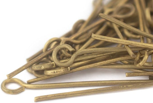 The Bead Chest Brass 21 Gauge 1 Inch Eye Pins (Approx 100 Pieces)