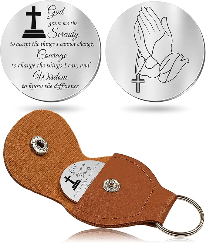 OUMILAN Pocket Hug Token Gifts for Men Boyfriend Girlfriend Inspirational Gift for Son Daughter Brother with Leather Keychain