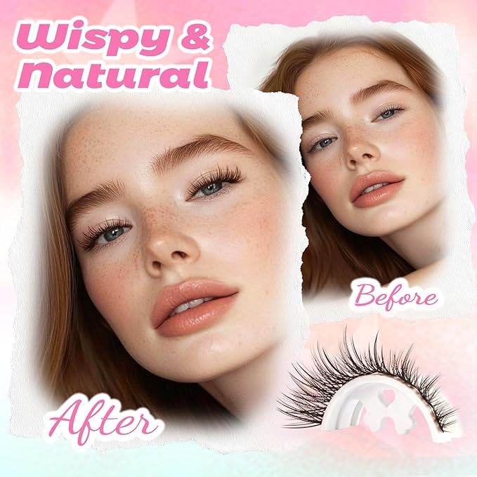 Lash Clusters Spiky Brown Manga Lash Clusters Looks Like Eyelash Extensions 144Pcs 8-16MM C Curl Dark Brown Doll Anime Cluser Lashes Thin Band Soft Doe Eyed Individual Lashes (Lavender-Brown)