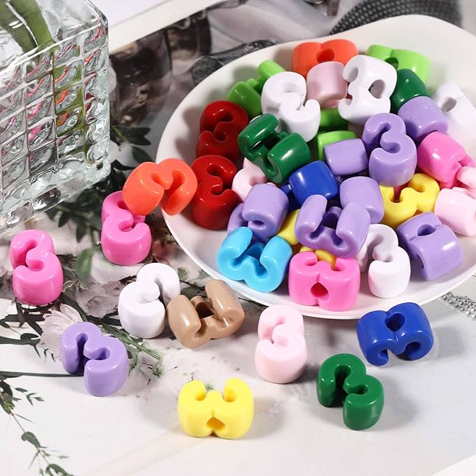 40 PCS Number Beads 3D Focal Bead Acrylic Loose for Jewelry Making Bracelet Necklaces Keychain Phone Bag Chain Key Chains (Mixed Color 3)