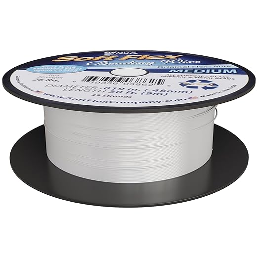 Soft Flex 49 Strand Beading Wire - Medium 0.19 Diameter - 30 Feet Nylon Design Wire
