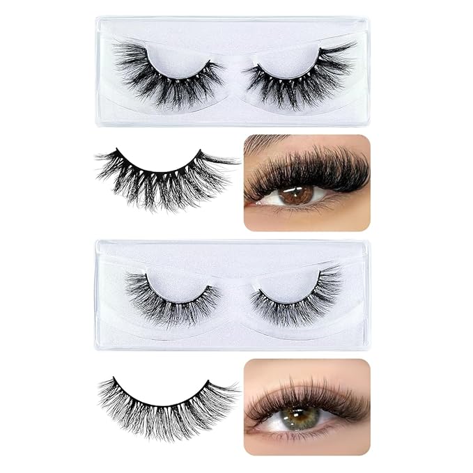 MAGEFY 20 Pairs 4 Styles Faux Mink Eyelashes, 7mm-18mm Lashes Natural Look to Dramatic False Eyelashes with Portable Boxes,Style-1