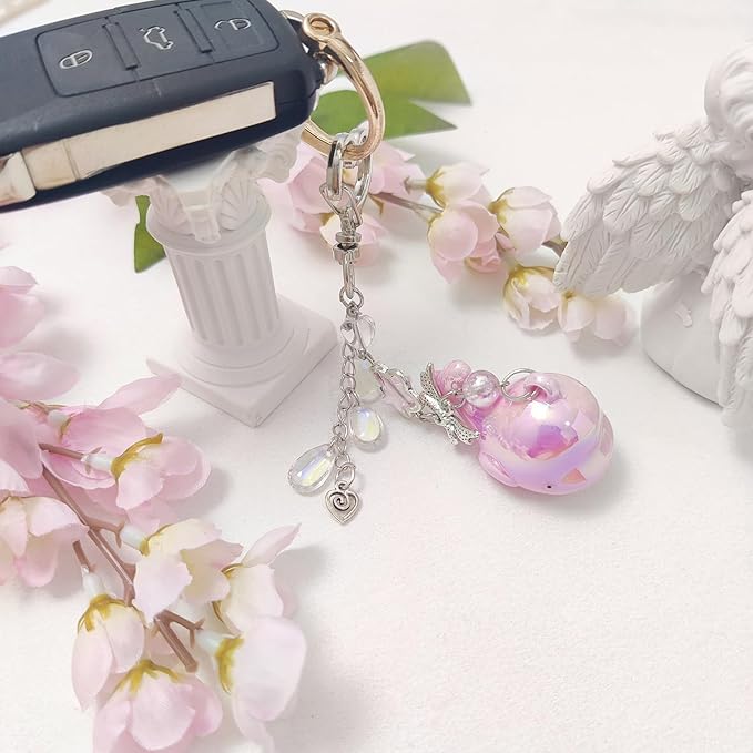 Cute Keychain Aesthetic Y2K Keychain Accessories Heart Butterfly Strawberry Bear Key Chain for Keys Bags Women Gifts