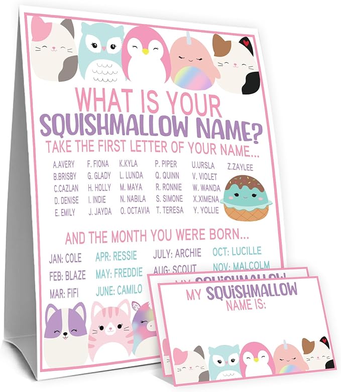 Cute Animal Party Favors, Cute Annimal Party Decorations, Theme Birthday Sign with 1 Birthday Activity Sign for Girls Holiday 30 Cards for Kids Tea Activity Favors