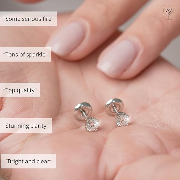 1/4-2 Carat IGI Certified Lab Grown Diamond Stud Earrings | Solitaire Real Diamonds Earring for Women in I-J Color & SI1-SI2 Clarity | 14K Gold Diamond Studs with Secure Backs by MAX + STONE