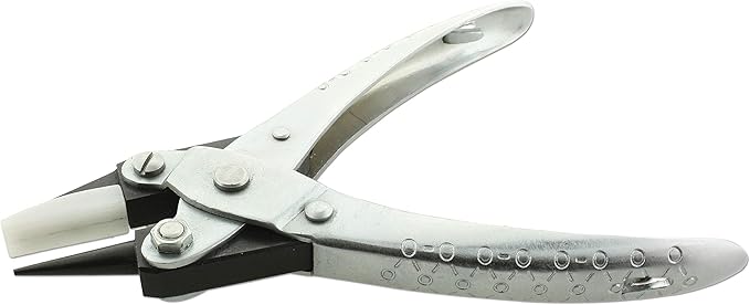 The Beadsmith Round Nose/Nylon Flat Nose Parallel Pliers, 5.5 inches (140mm) Steel Tool for Jewelry Making, with Spring
