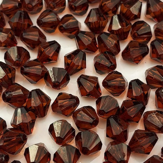 1000pcs 6mm Acrylic Bicone Beads Faceted Acrylic Crystal Spacer Beads for Bracelet Necklace Earring Keychain Jewelry Making Crafts(Dark Coffee)