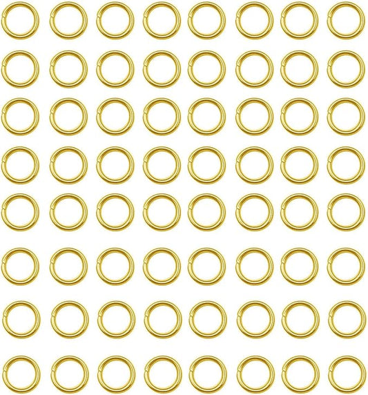 200 pcs Gold Plated Stainless Steel Split Rings Jump Rings Connector Rings for Jewelry Making Necklaces Bracelet Earrings Keychain DIY Craft (13299-Gold, 6mm)
