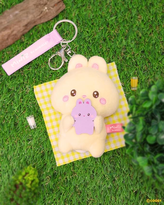 Anirollz Miniz Plush Charm Cute Stuffed Animal Keychain Kawaii Mini Bag Accessory Collectible Pocket Toy for Kids & Adults