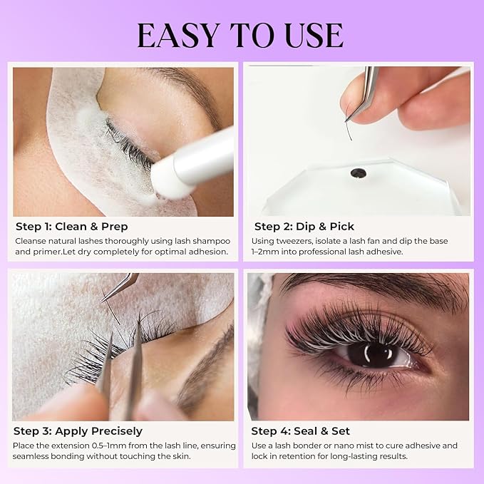 SAIGON LASH Eyelash Extensions, Mink Lash, Volume & Classic Lashes for Professionals, J/B/C/CC/D/L/M Curl, 4-15mm Length, Soft Korean PBT Fiber, 16 Rows Lash Tray (New Sliver-CC-0.07-8-15mm)