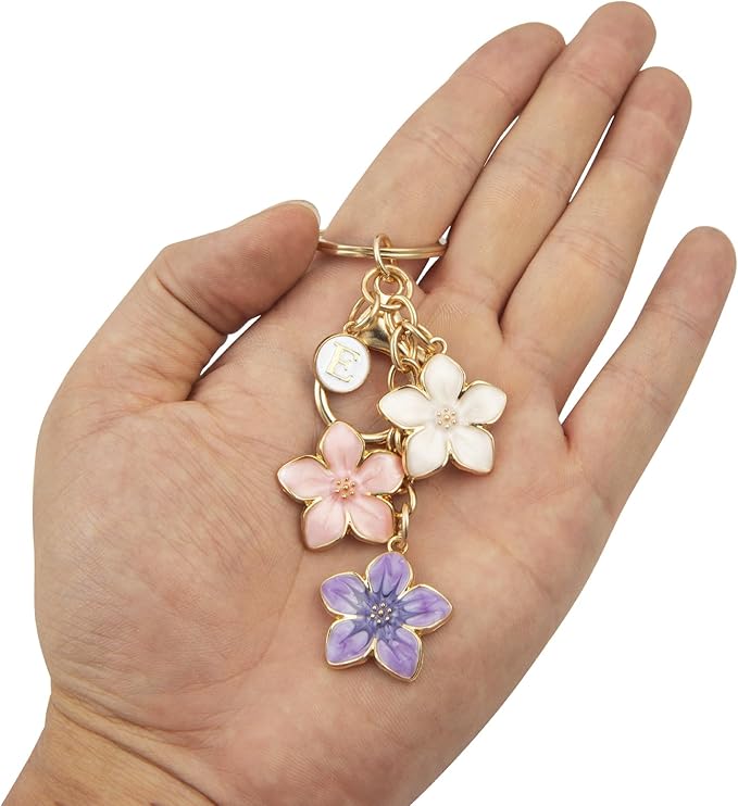 Cute Fashion Keychain Initial Letter Keys Charm Gifts for Women with Key Ring Purse Charms for Handbags