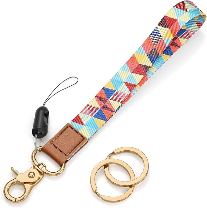 Cool Leopard Wristlet Keychain, Wrist Lanyard Key Chain For Women Men Car Keys Id Holder Card Phone Wallet Camera
