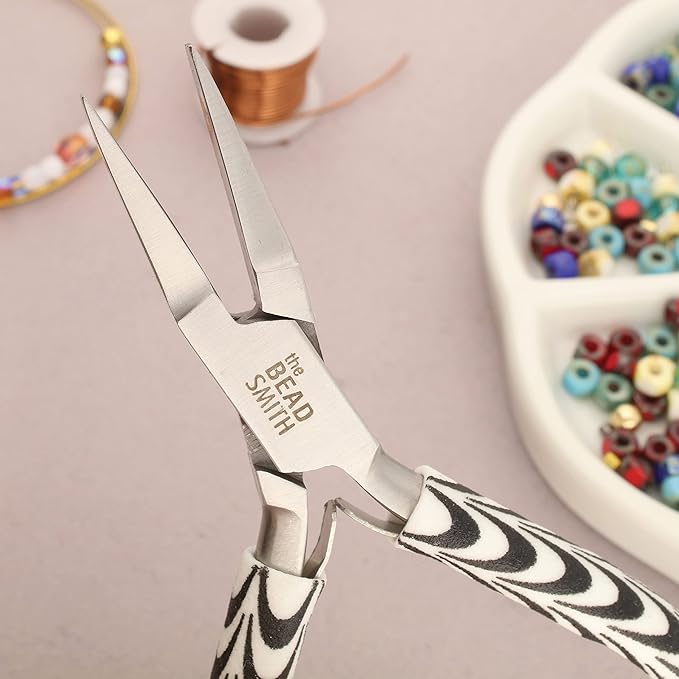 The Beadsmith Flat Nose Pliers – Zebra Print Line – 5 inches (127mm) – Comfortable Handle with Double Leaf Springs – Jewelry Making Tool for Creating Bracelets, Earrings and Necklaces