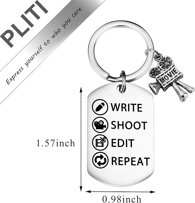 PLITI Filmmaker Keychain Movie Camera Charm Film Director Gifts Filmmaker Gifts for Friend