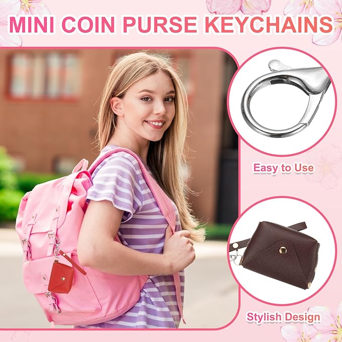 PATIKIL Coin Purse Keychain, Mini Cute Tote Bag Key Chain Earphone Pouch Coin Bag Keyring Purse Charm