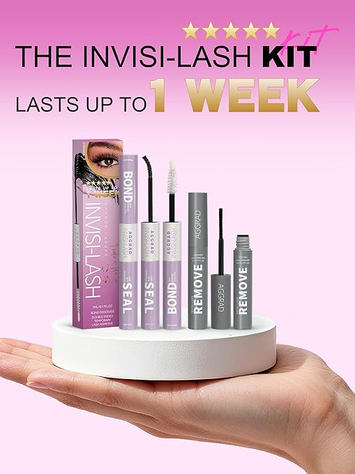 150H Super Strong Hold Lash Glue Bond and Seal Waterproof Long-Lasting for Lash Cluster Eyelash Extensions Kit DIY Self Adhesive Eye Lash Glue Black Bonder & Clear Sealant with Remover