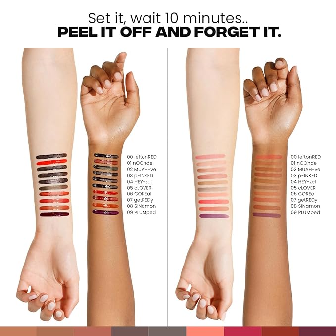 Sacheu Lip Liner STAY-N Peel Off Lip Stain — Long Lasting Waterproof Lip Tint with Hyaluronic Acid & Vitamin E — Transfer Proof Matte Finish, Vegan & Cruelty-Free (p-INKED)