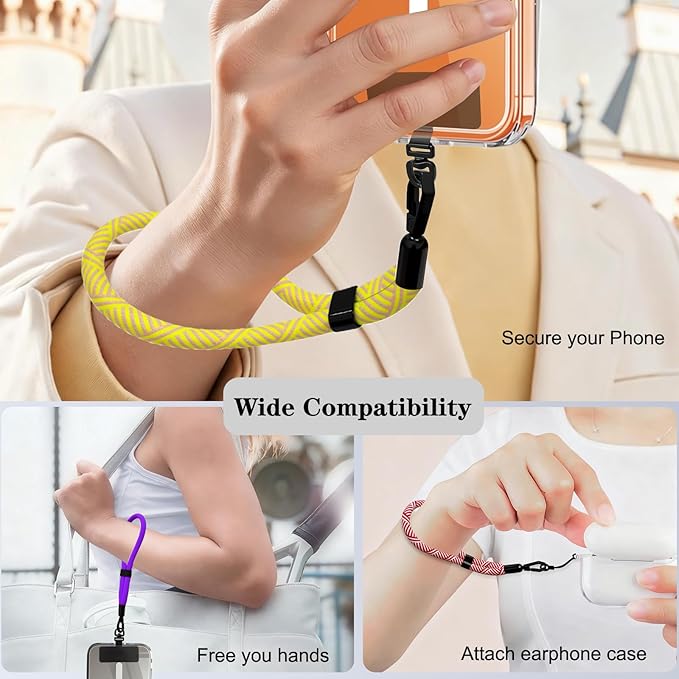 Phone Lanyard, 2 Pack Adjustable Cell Phone Lanyard Hand Phone Wrist Strap with Tether Tabs for Smartphones