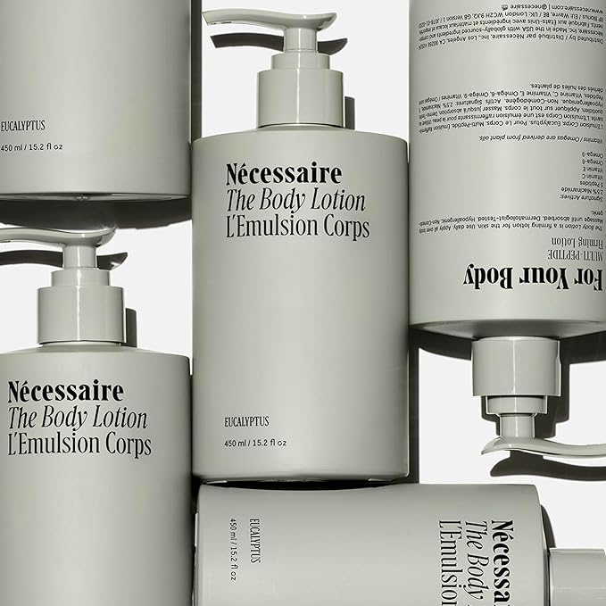 Nécessaire The Body Lotion Eucalyptus – Multi-Peptide - Firming Body Lotion for Women + Men. 2.5% Niacinamide. Non-Comedogenic Lotion for Sensitive Skin – 450ml/15.2 fl oz